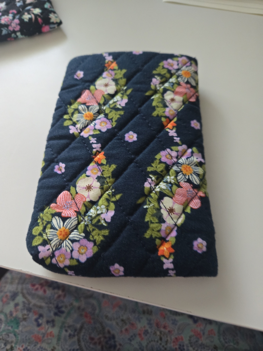 Vera Bradley Black Quilted Floral Eyeglass Pouch Set Price Is For The Pair - Picture 2 of 8